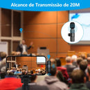 Microfone Sem Fio Duplo Lapela Tipo-C