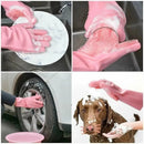 Luvas Silicone Com Cerdas Limpeza Multiuso