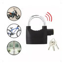 Cadeado Com Alarme Sonoro Sirene Antifurto +3 Chaves A Laser